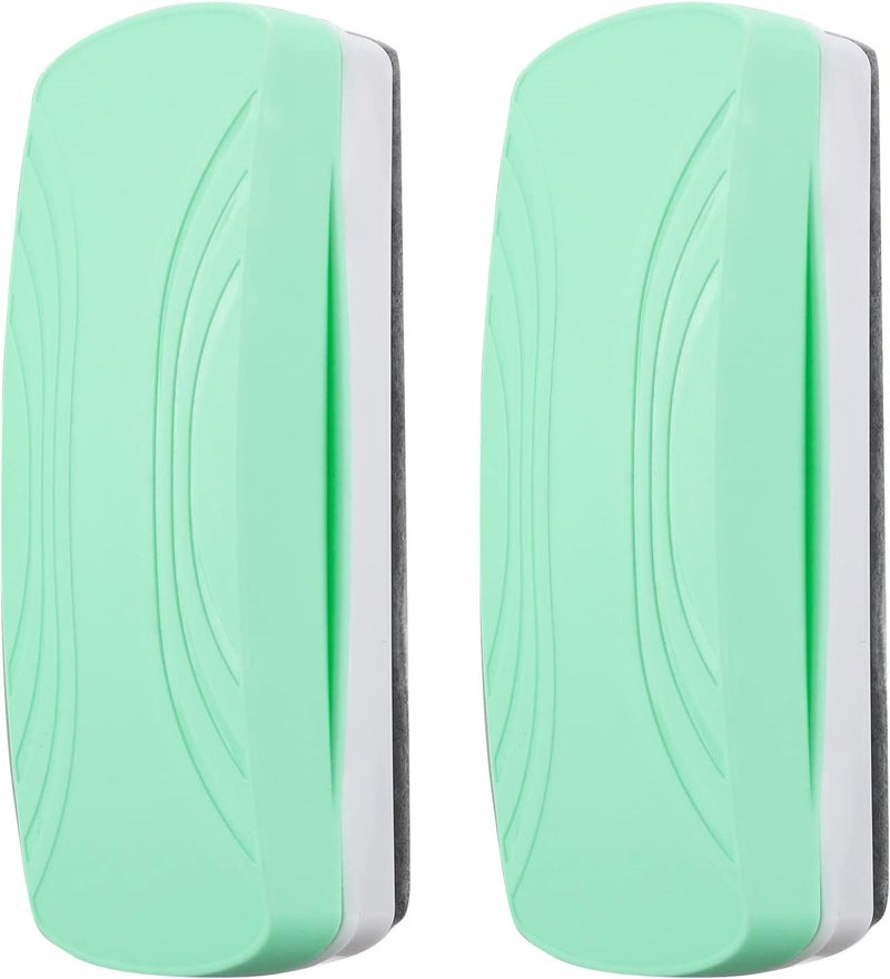 Ddaowanx Whiteboard Eraser, Magnetic Dry Erase Eraser, Glass Board Eraser,School and Office Supplies, Pack of 2 (Light Green) - Image 1